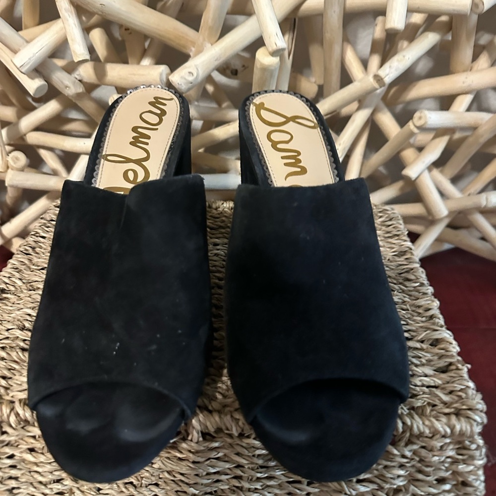 Sam Edelman Suede Black Mules